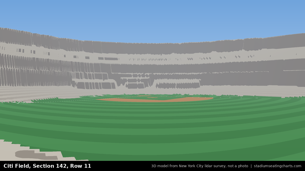 View from Citi Field Section 142, Row 11, looking toward the pitcher's mound