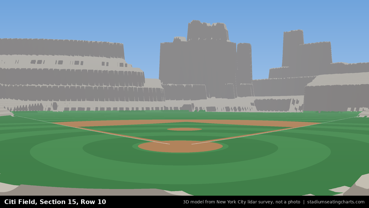 View from Citi Field Section 15, Row 10, looking toward the pitcher's mound