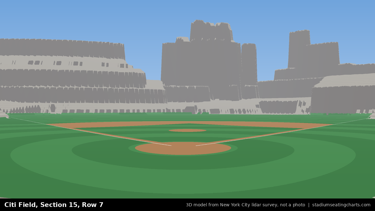 View from Citi Field Section 15, Row 7, looking toward the pitcher's mound
