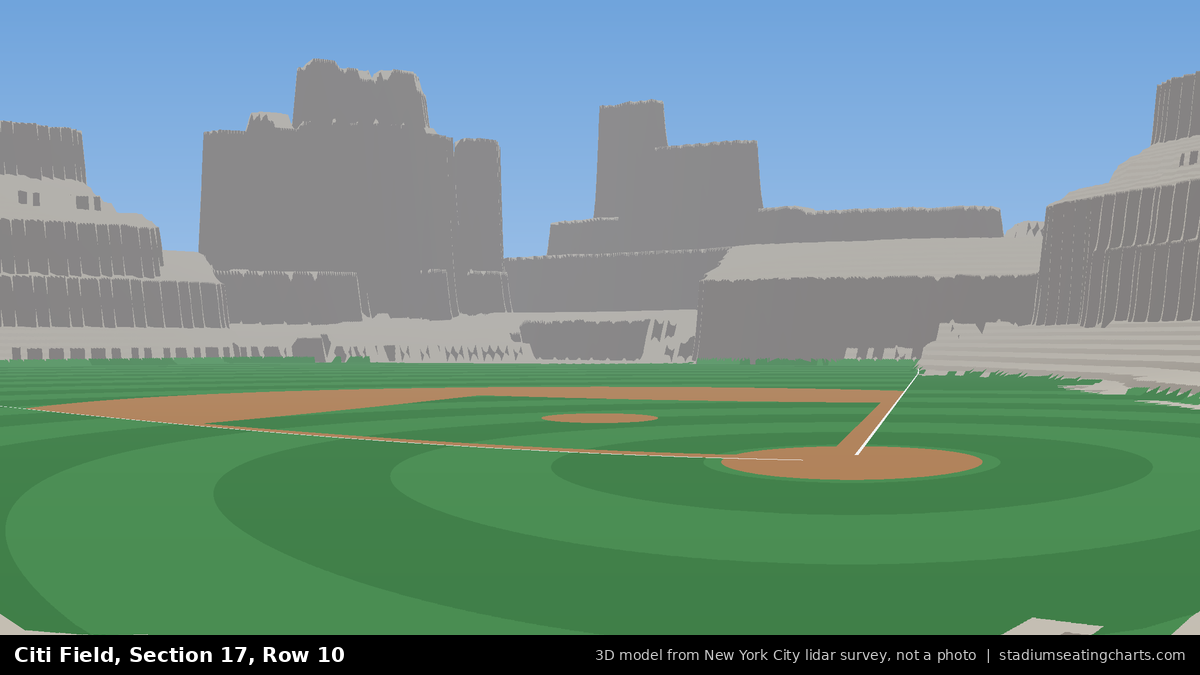 View from Citi Field Section 17, Row 10, looking toward the pitcher's mound