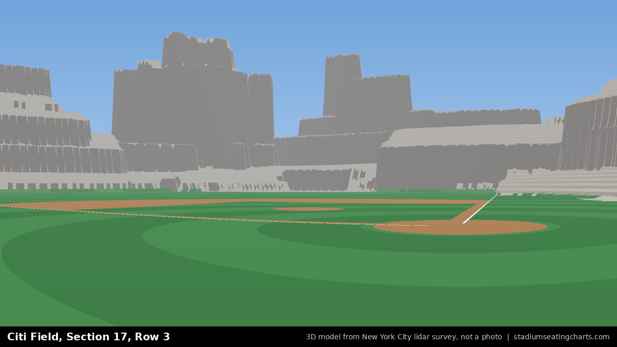 View from Citi Field Section 17, Row 3, looking toward the pitcher's mound