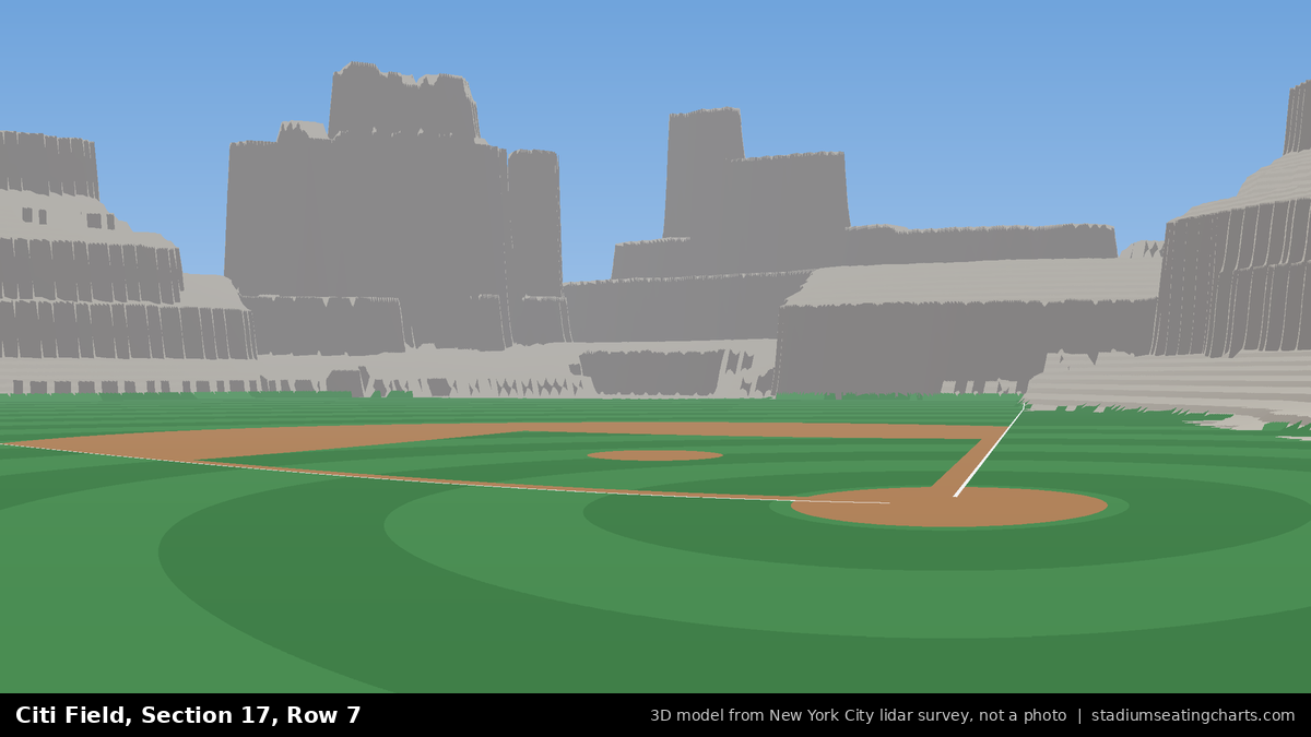 View from Citi Field Section 17, Row 7, looking toward the pitcher's mound