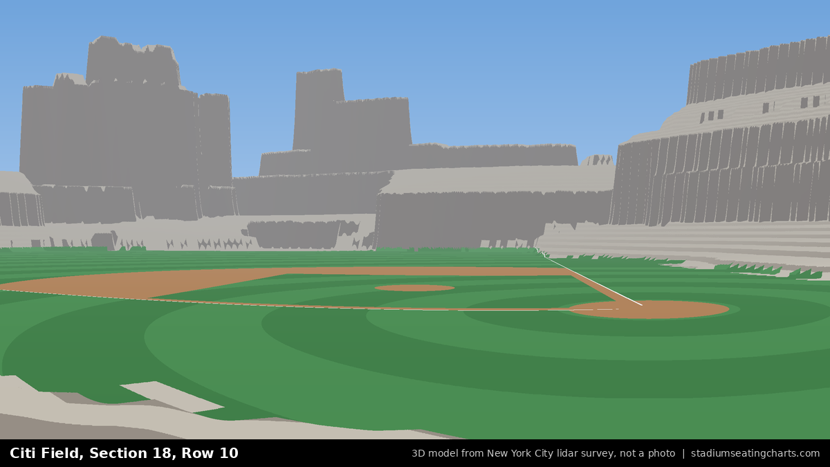 View from Citi Field Section 18, Row 10, looking toward the pitcher's mound