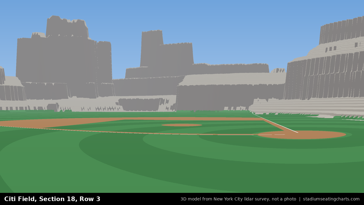 View from Citi Field Section 18, Row 3, looking toward the pitcher's mound