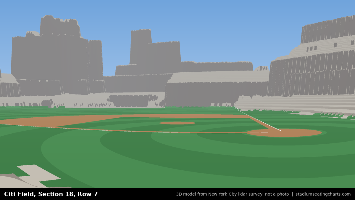 View from Citi Field Section 18, Row 7, looking toward the pitcher's mound