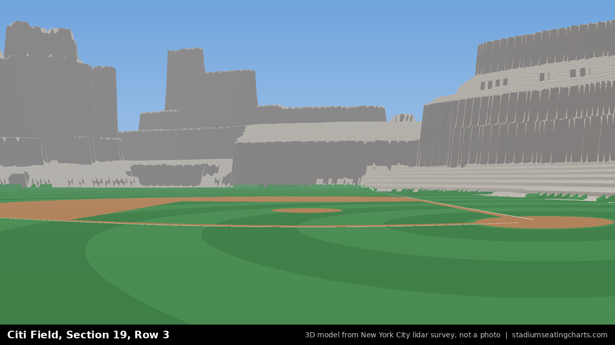 View from Citi Field Section 19, Row 3, looking toward the pitcher's mound