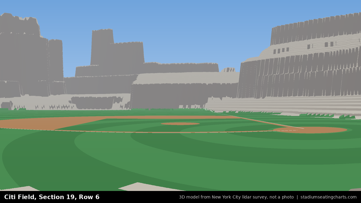 View from Citi Field Section 19, Row 6, looking toward the pitcher's mound