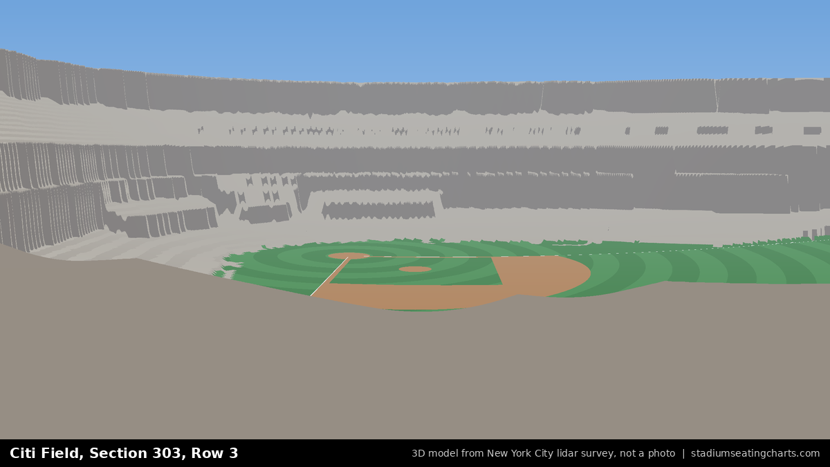 View from Citi Field Section 303, Row 3, looking toward the pitcher's mound