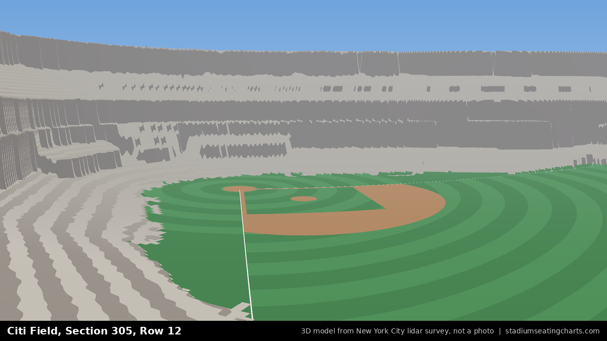 View from Citi Field Section 305, Row 12, looking toward the pitcher's mound