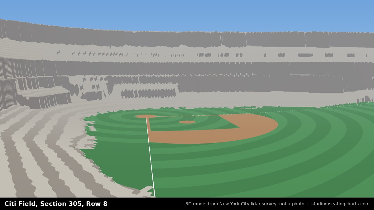 View from Citi Field Section 305, Row 8, looking toward the pitcher's mound