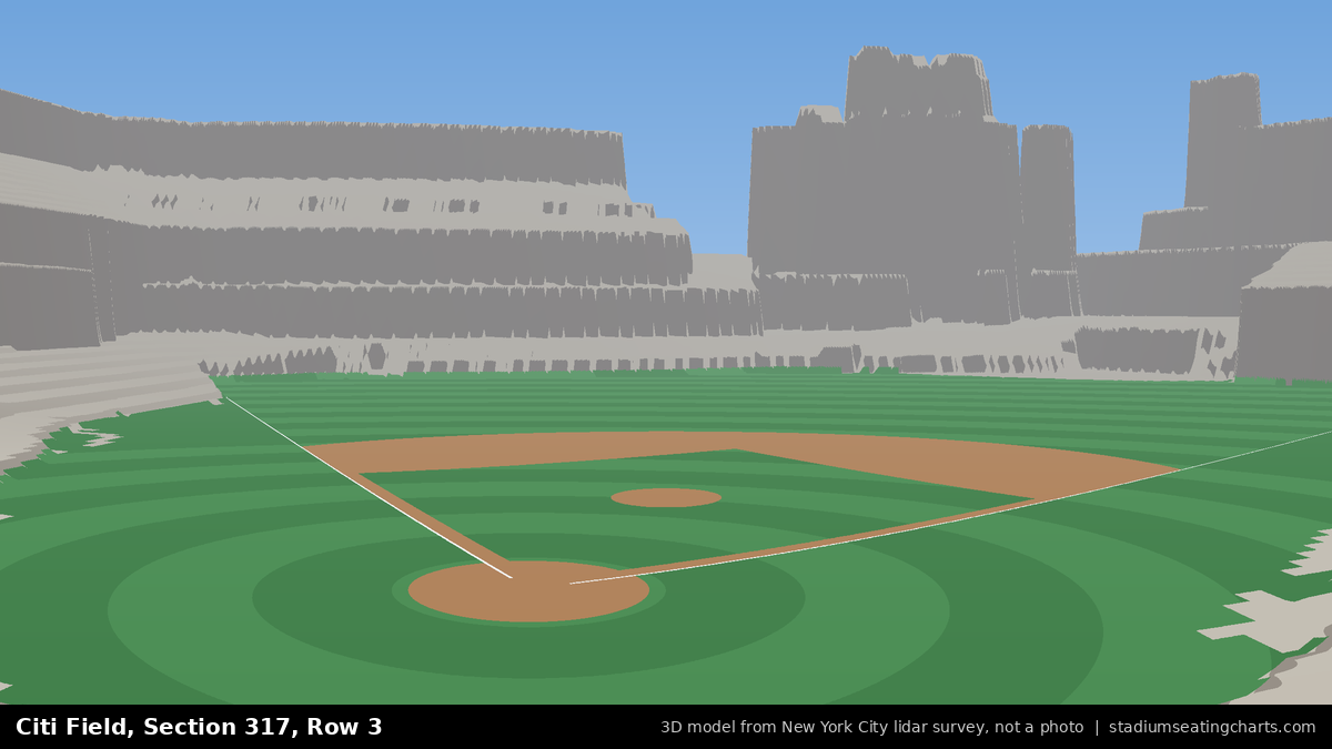 View from Citi Field Section 317, Row 3, looking toward the pitcher's mound