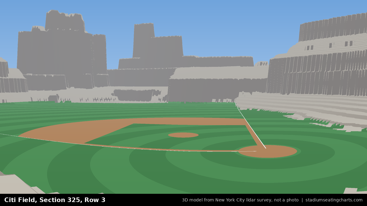 View from Citi Field Section 325, Row 3, looking toward the pitcher's mound