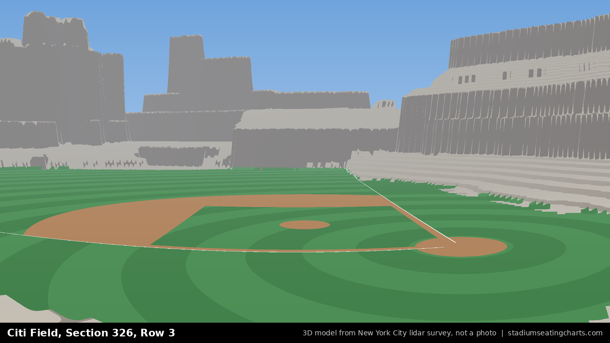 View from Citi Field Section 326, Row 3, looking toward the pitcher's mound