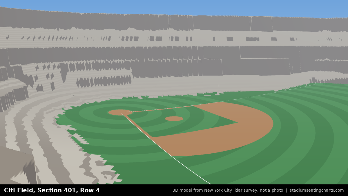 View from Citi Field Section 401, Row 4, looking toward the pitcher's mound