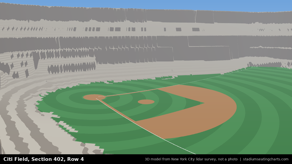 View from Citi Field Section 402, Row 4, looking toward the pitcher's mound