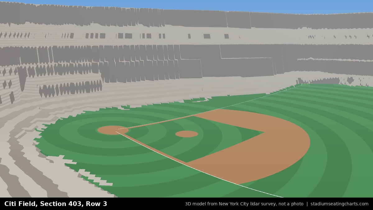 View from Citi Field Section 403, Row 3, looking toward the pitcher's mound