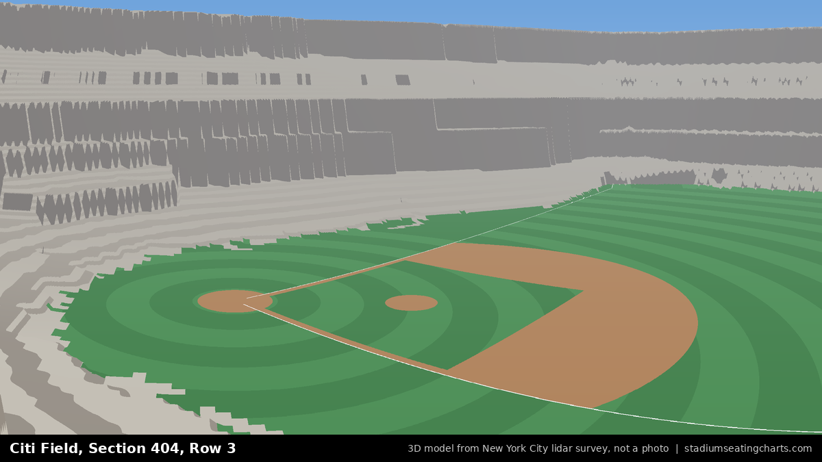 View from Citi Field Section 404, Row 3, looking toward the pitcher's mound