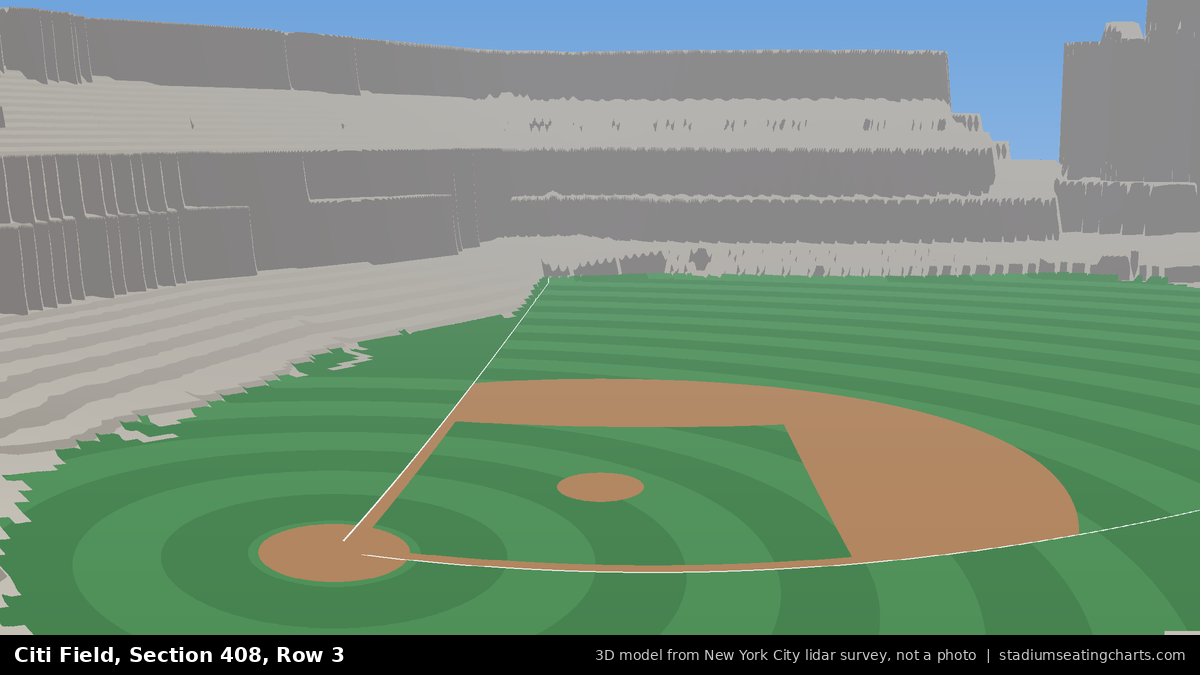 View from Citi Field Section 408, Row 3, looking toward the pitcher's mound