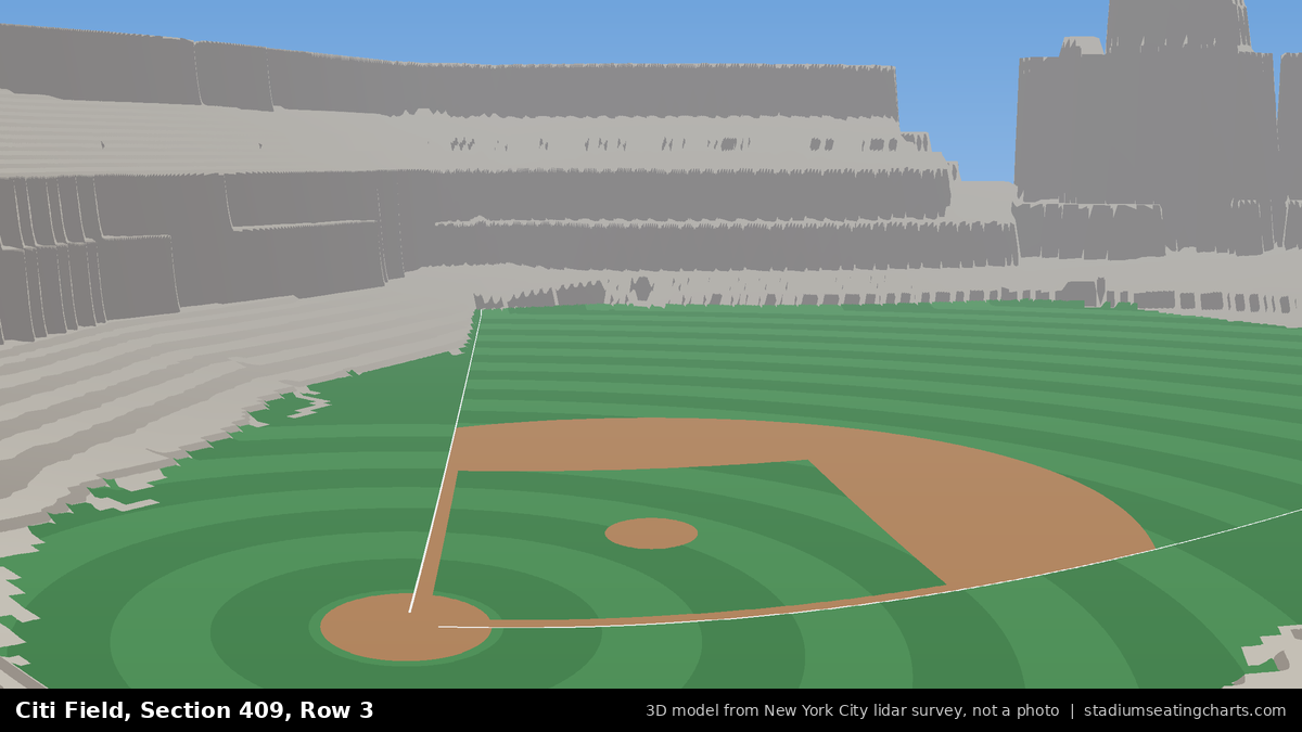 View from Citi Field Section 409, Row 3, looking toward the pitcher's mound