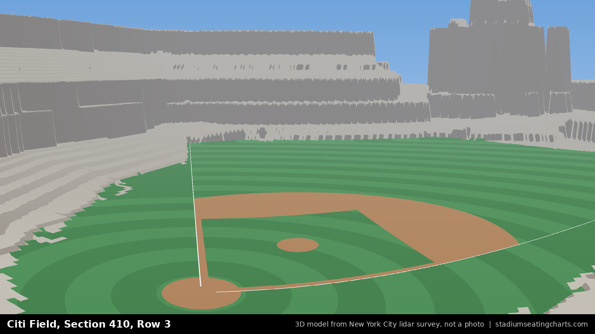 View from Citi Field Section 410, Row 3, looking toward the pitcher's mound