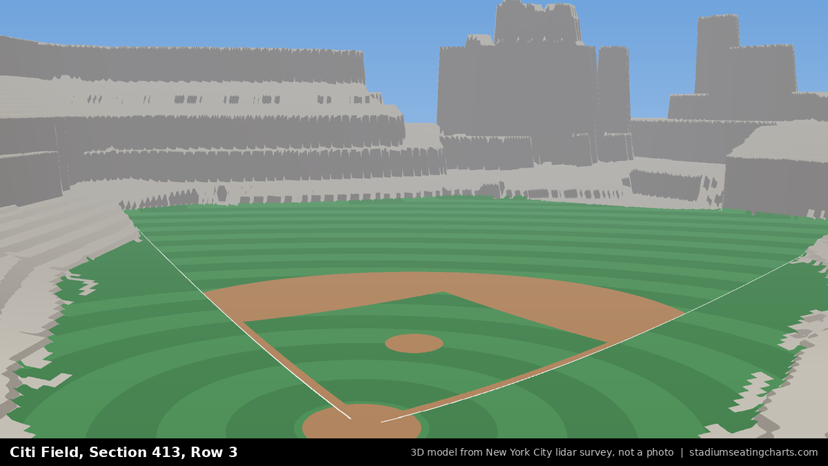 View from Citi Field Section 413, Row 3, looking toward the pitcher's mound