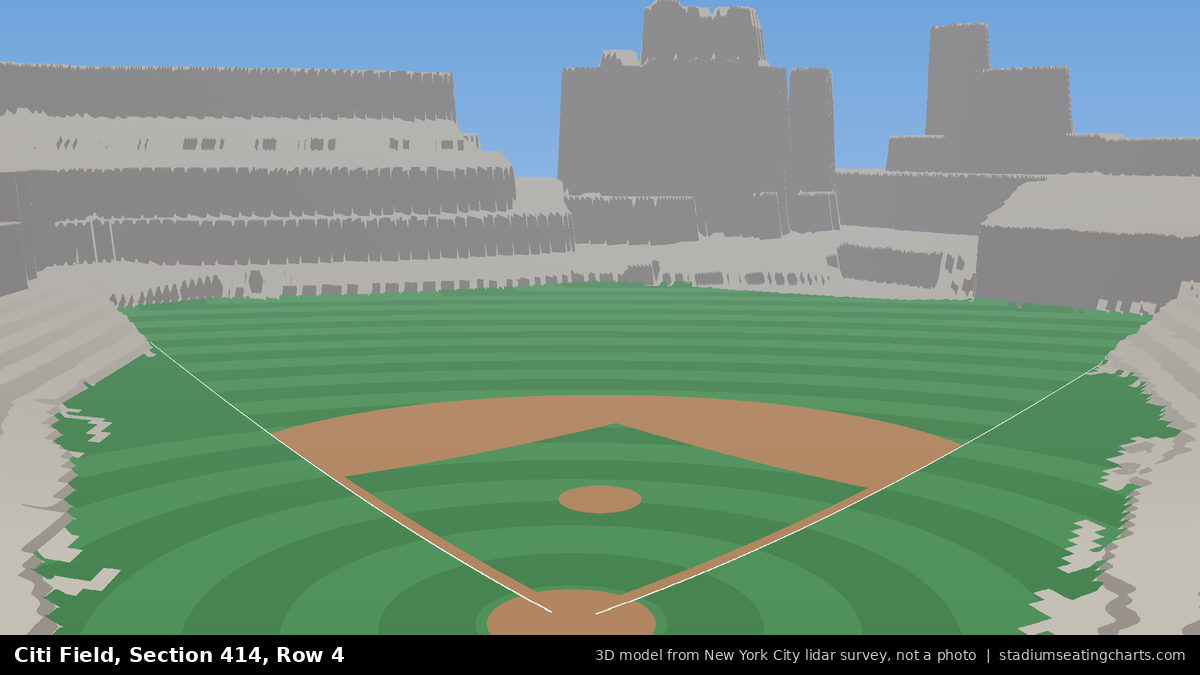View from Citi Field Section 414, Row 4, looking toward the pitcher's mound