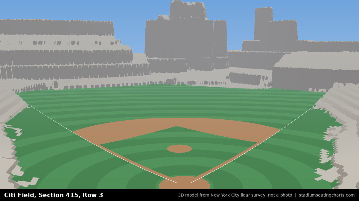 View from Citi Field Section 415, Row 3, looking toward the pitcher's mound