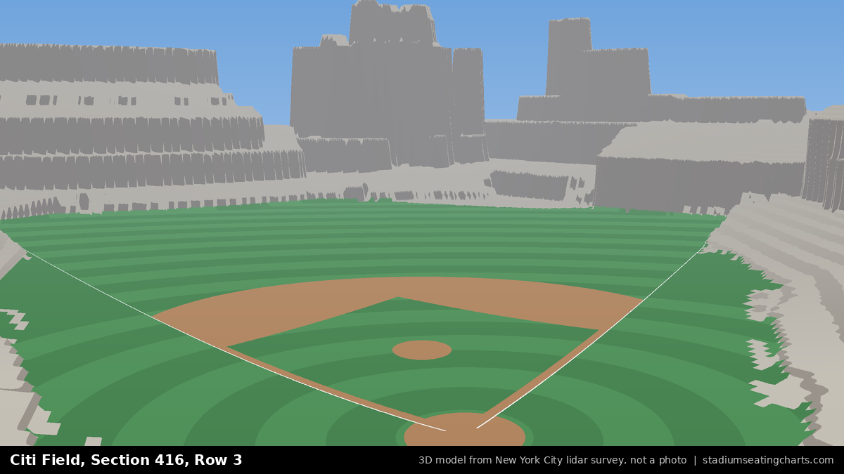View from Citi Field Section 416, Row 3, looking toward the pitcher's mound