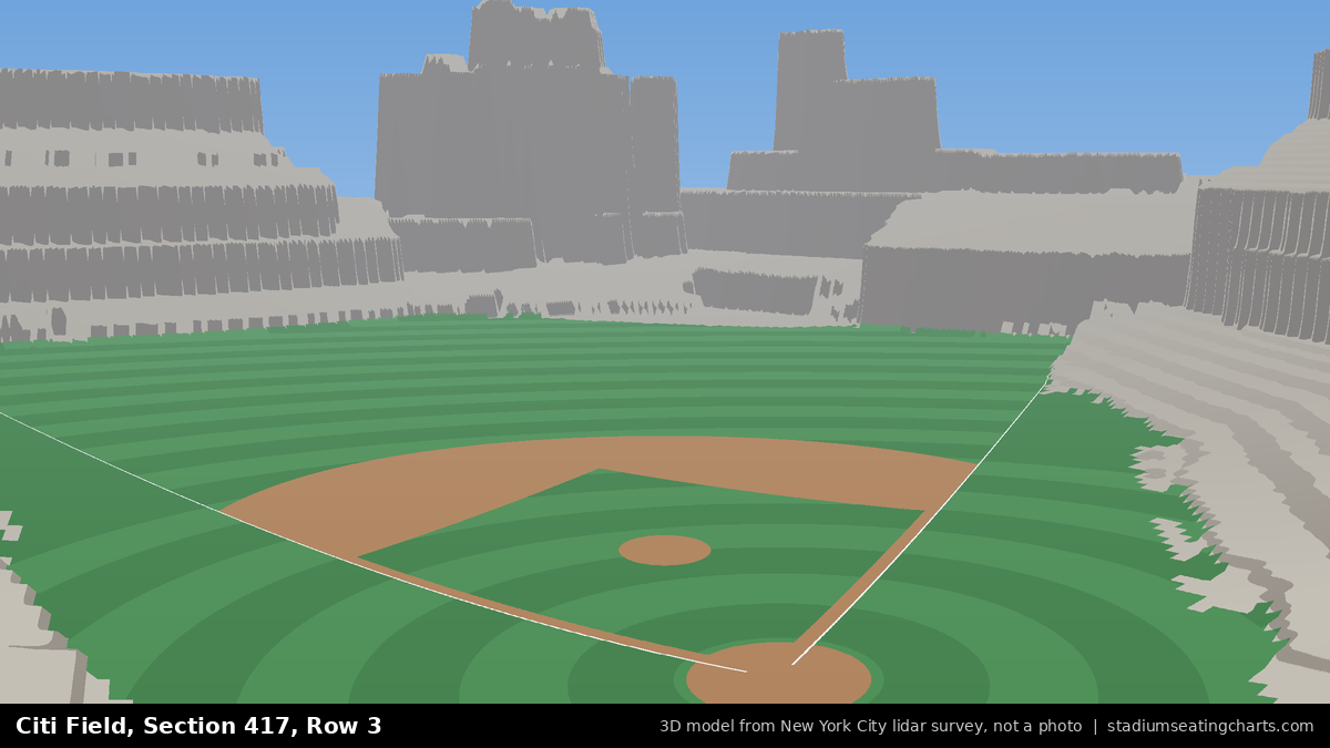 View from Citi Field Section 417, Row 3, looking toward the pitcher's mound