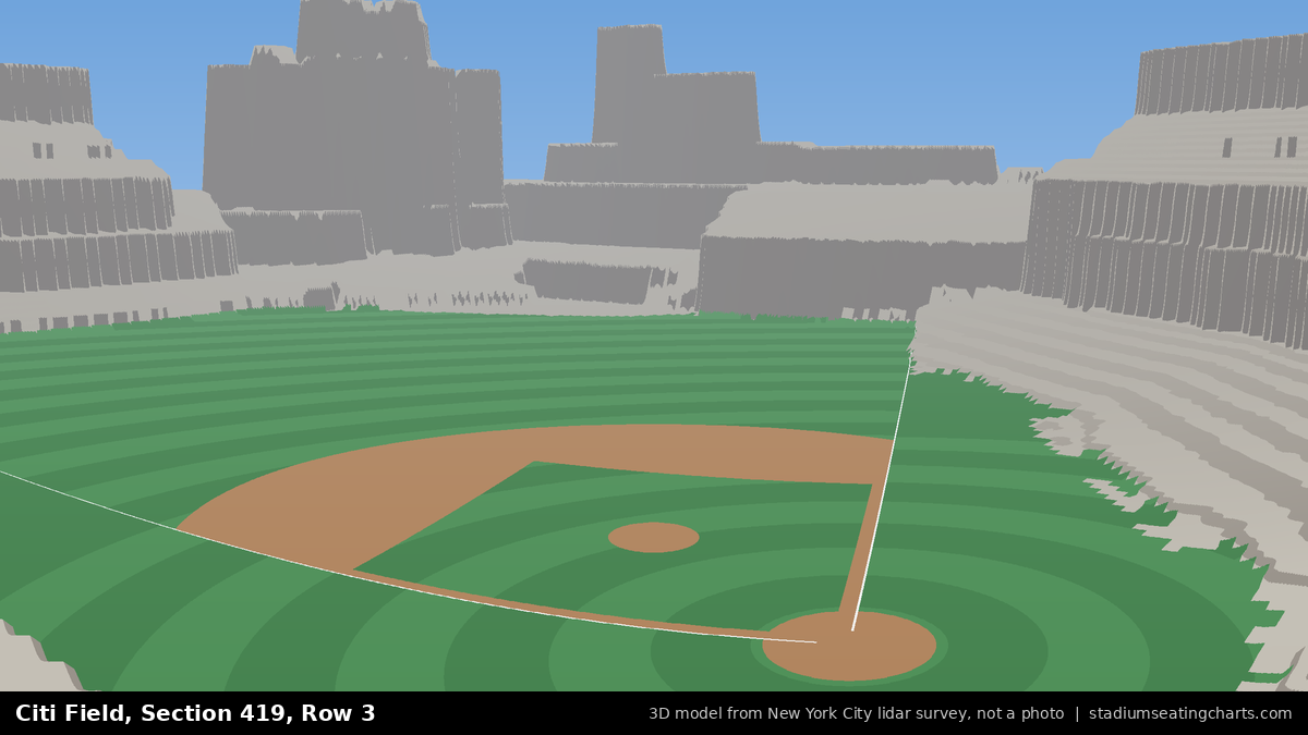 View from Citi Field Section 419, Row 3, looking toward the pitcher's mound
