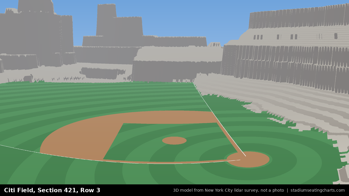 View from Citi Field Section 421, Row 3, looking toward the pitcher's mound