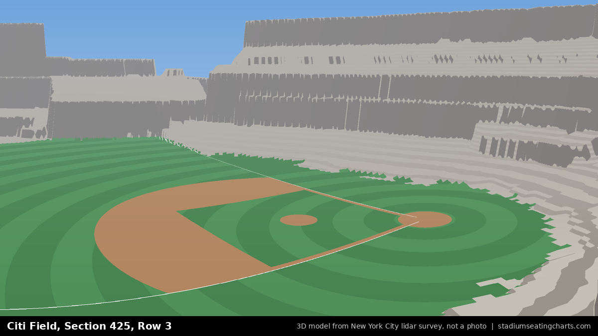 View from Citi Field Section 425, Row 3, looking toward the pitcher's mound