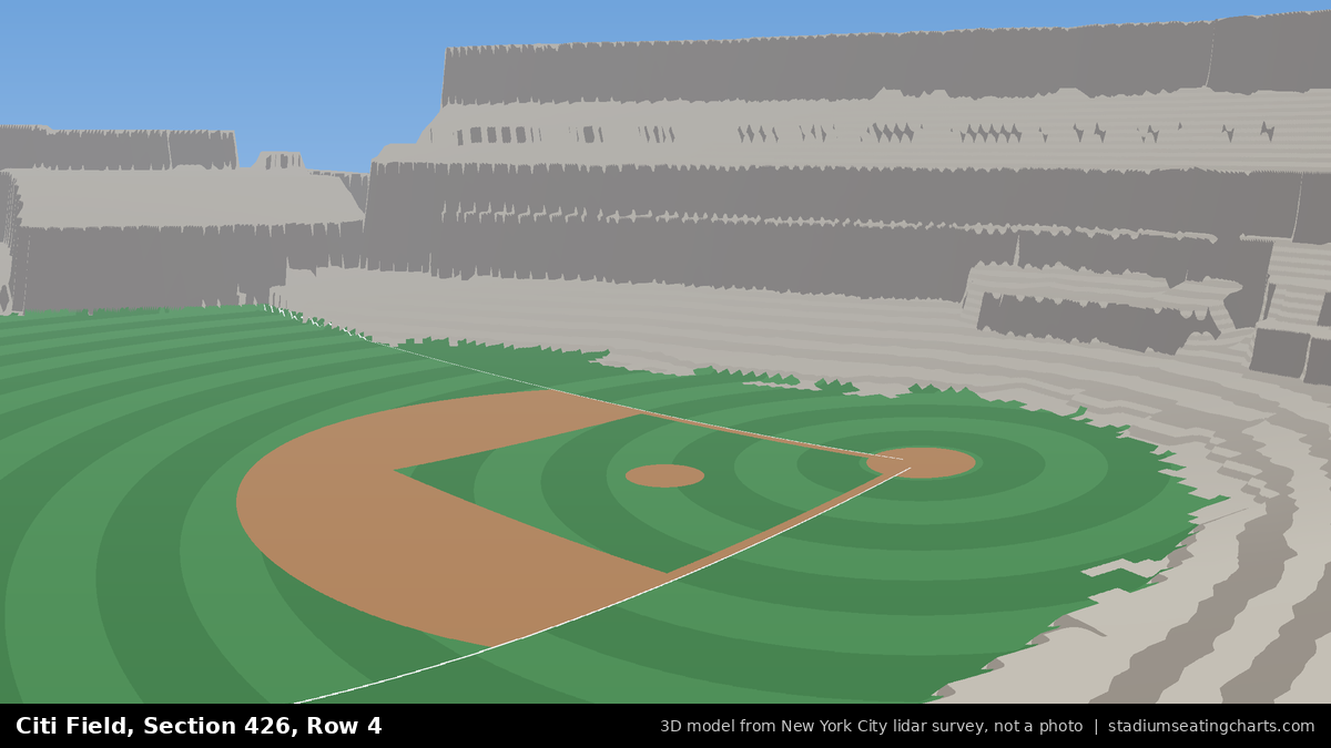 View from Citi Field Section 426, Row 4, looking toward the pitcher's mound