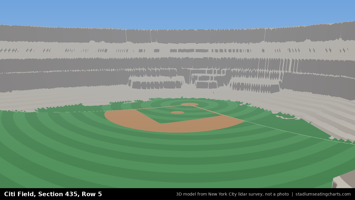 View from Citi Field Section 435, Row 5, looking toward the pitcher's mound