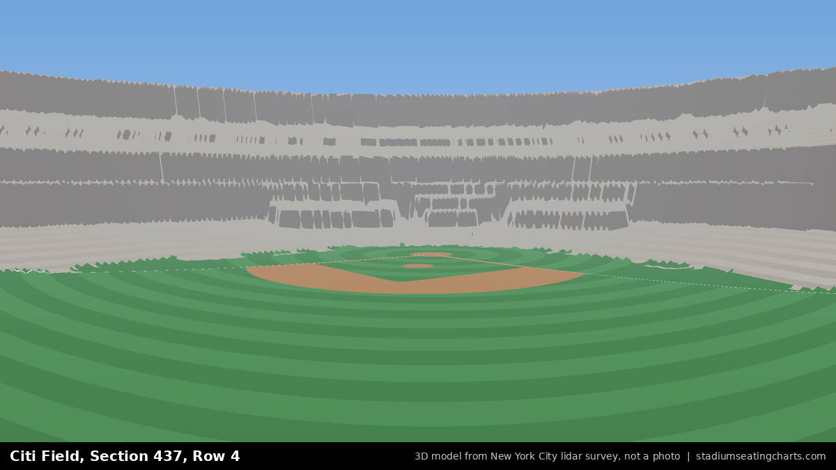 View from Citi Field Section 437, Row 4, looking toward the pitcher's mound