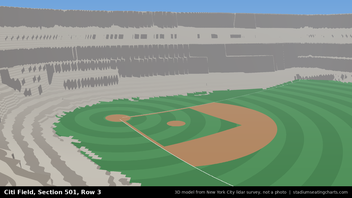 View from Citi Field Section 501, Row 3, looking toward the pitcher's mound