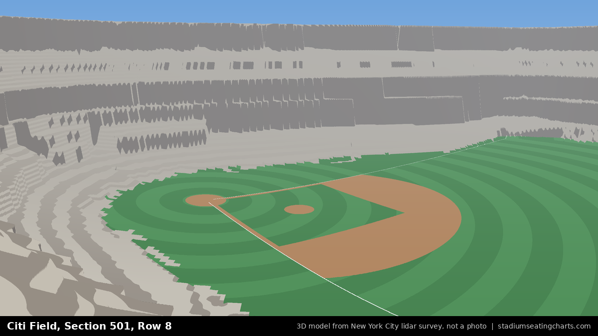 View from Citi Field Section 501, Row 8, looking toward the pitcher's mound