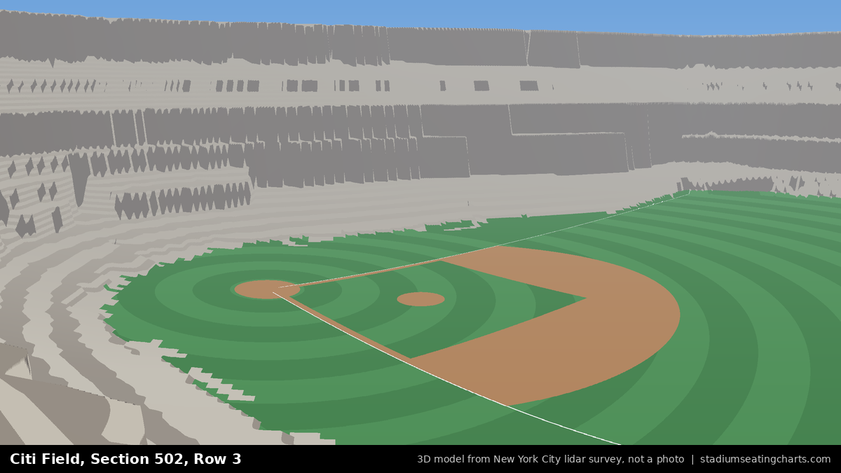 View from Citi Field Section 502, Row 3, looking toward the pitcher's mound