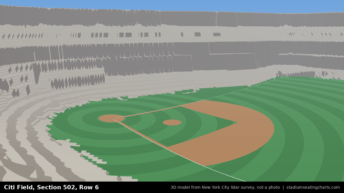 View from Citi Field Section 502, Row 6, looking toward the pitcher's mound
