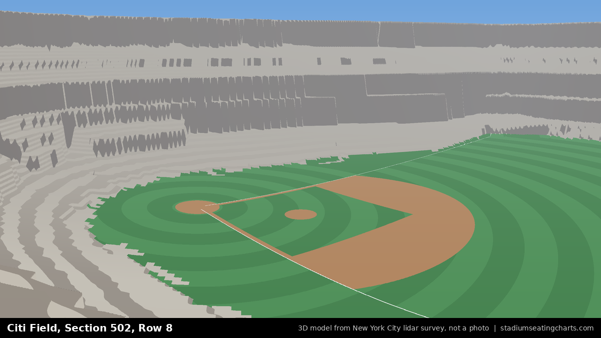 View from Citi Field Section 502, Row 8, looking toward the pitcher's mound