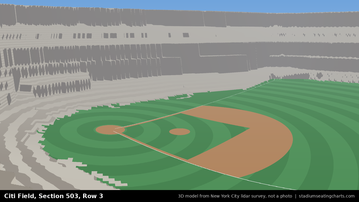 View from Citi Field Section 503, Row 3, looking toward the pitcher's mound