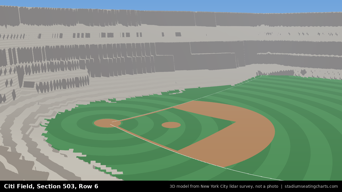 View from Citi Field Section 503, Row 6, looking toward the pitcher's mound