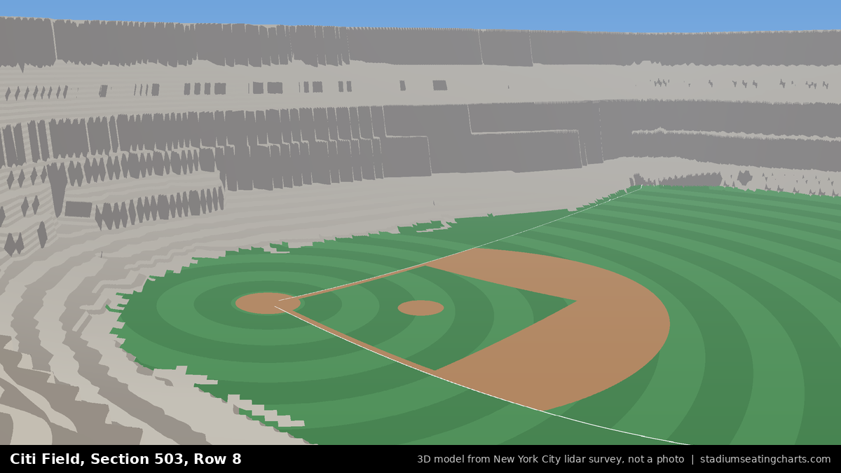 View from Citi Field Section 503, Row 8, looking toward the pitcher's mound