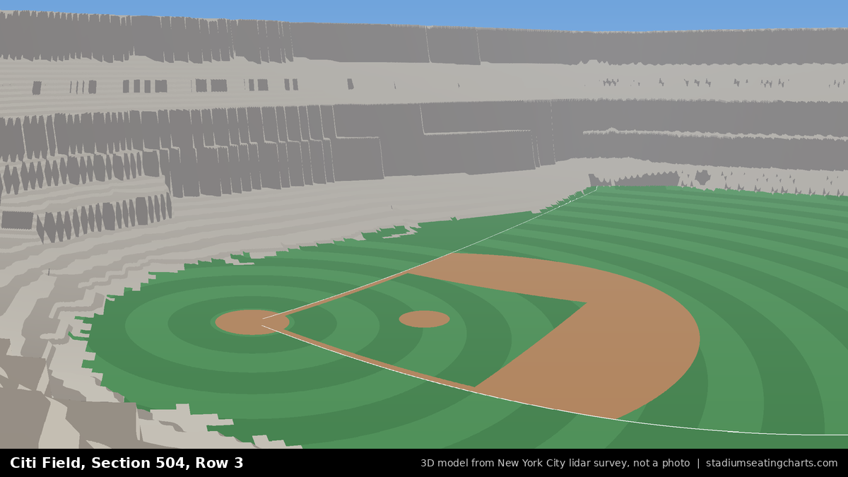 View from Citi Field Section 504, Row 3, looking toward the pitcher's mound