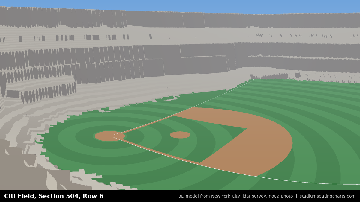 View from Citi Field Section 504, Row 6, looking toward the pitcher's mound