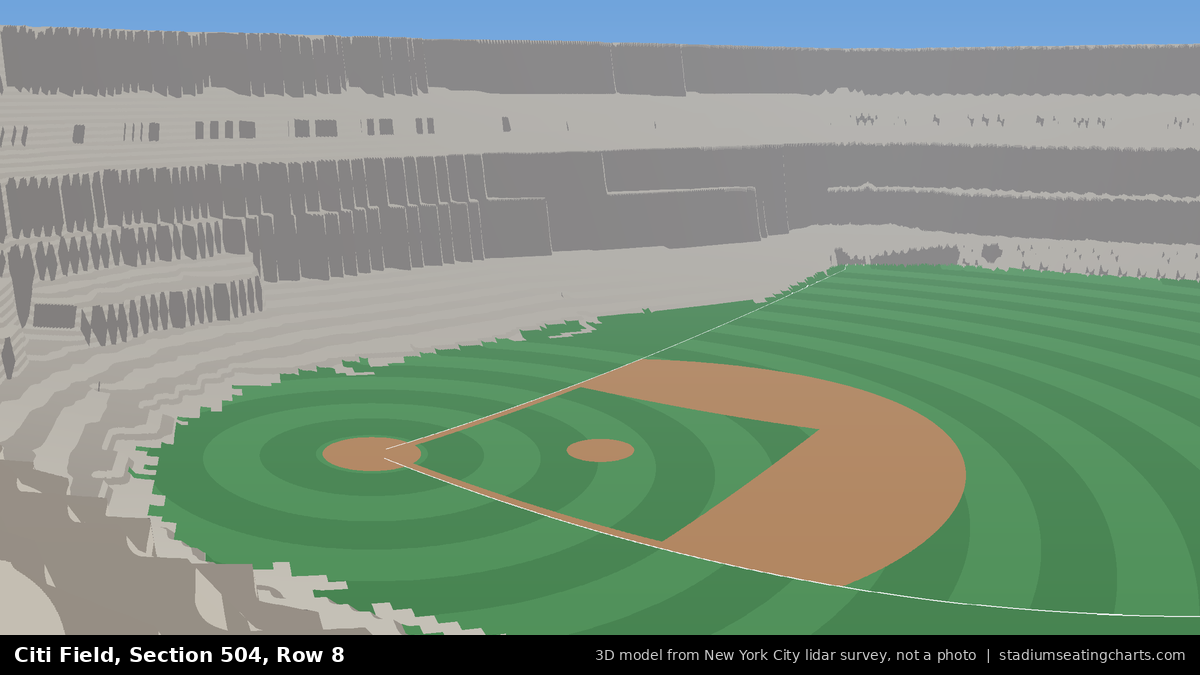 View from Citi Field Section 504, Row 8, looking toward the pitcher's mound
