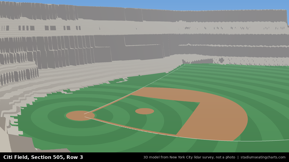View from Citi Field Section 505, Row 3, looking toward the pitcher's mound