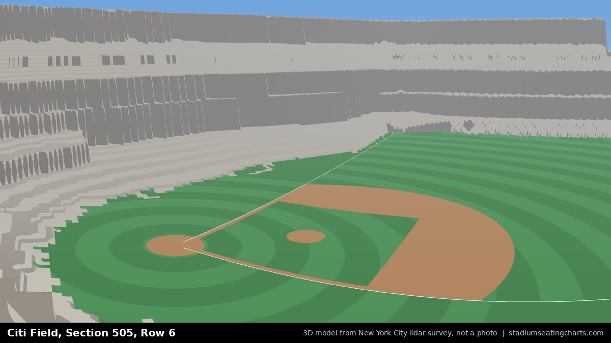 View from Citi Field Section 505, Row 6, looking toward the pitcher's mound