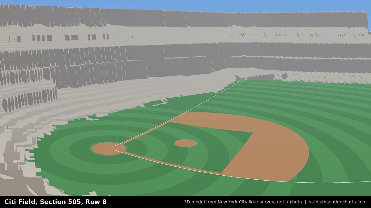 View from Citi Field Section 505, Row 8, looking toward the pitcher's mound
