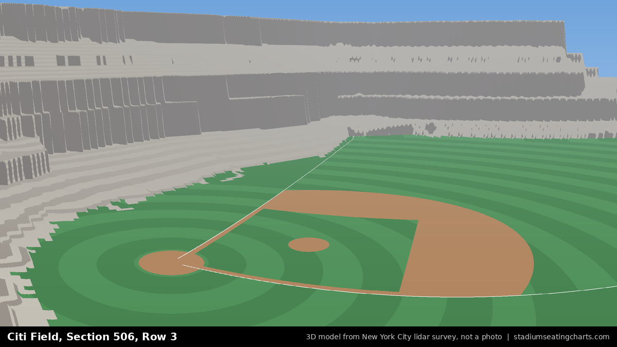 View from Citi Field Section 506, Row 3, looking toward the pitcher's mound
